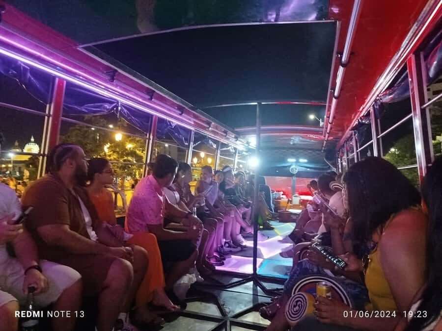 Cartagena: Party on a typical bus crossing the city - La India Catalina, City Walls, and the Letters: Big Landmarks, Good Timing