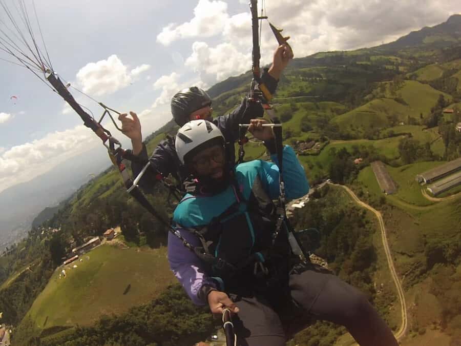 From Medellín: Paragliding Tour with GoPro Photos & Videos - San Félix takeoff: the walk up before you fly