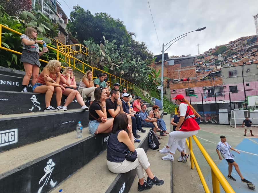 Graffiti Tour comuna 13 and cable car (made by local guides) - The Soccer Pitch Stop: Pop Culture Meets Real Streets