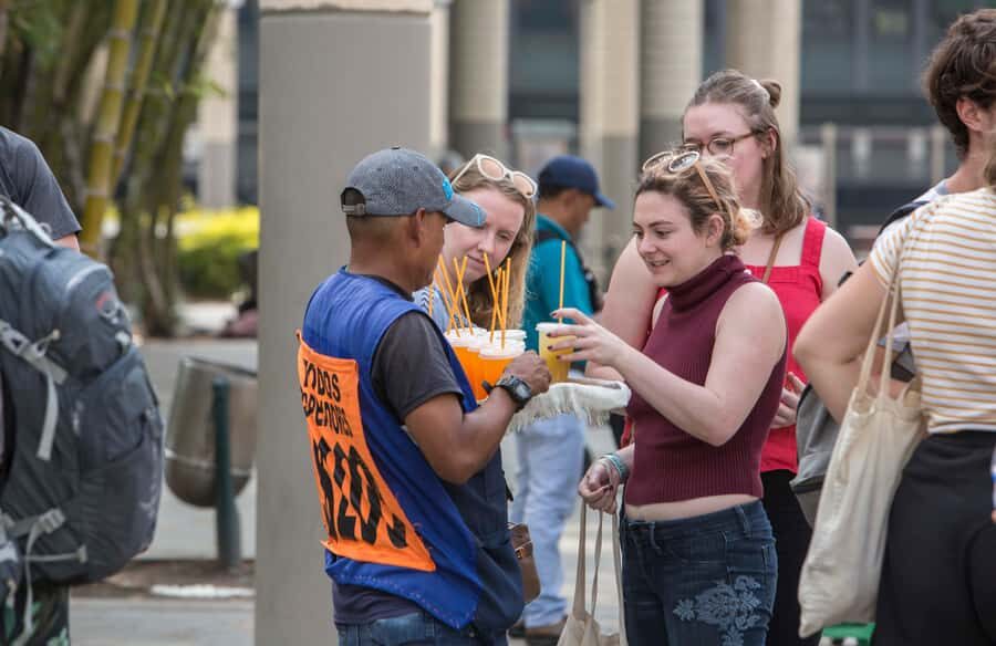 Medellin Historic Walking Tour - Plaza de las Luces, El Hueco street food, and the National Palace Mall pause
